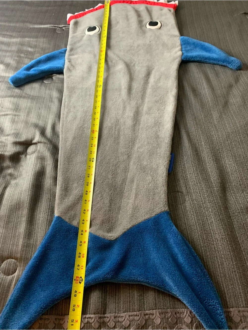 Blankie Tails Baby Shark Blanket Grey Blue